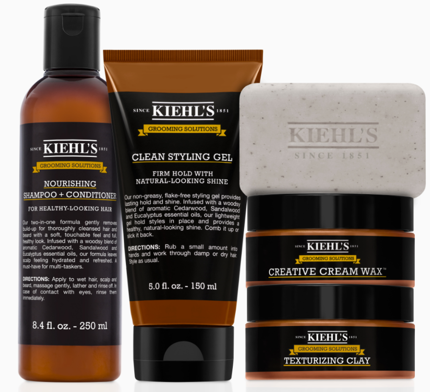 Kiehl’s Men’s 6-piece grooming regimen