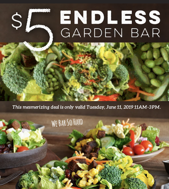 It’s $5 Garden Bar Time!