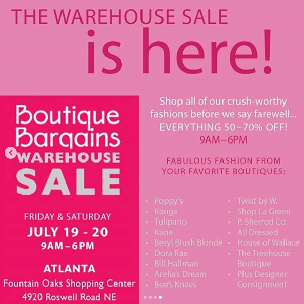 Boutique Bargains Warehouse Sale 7/19